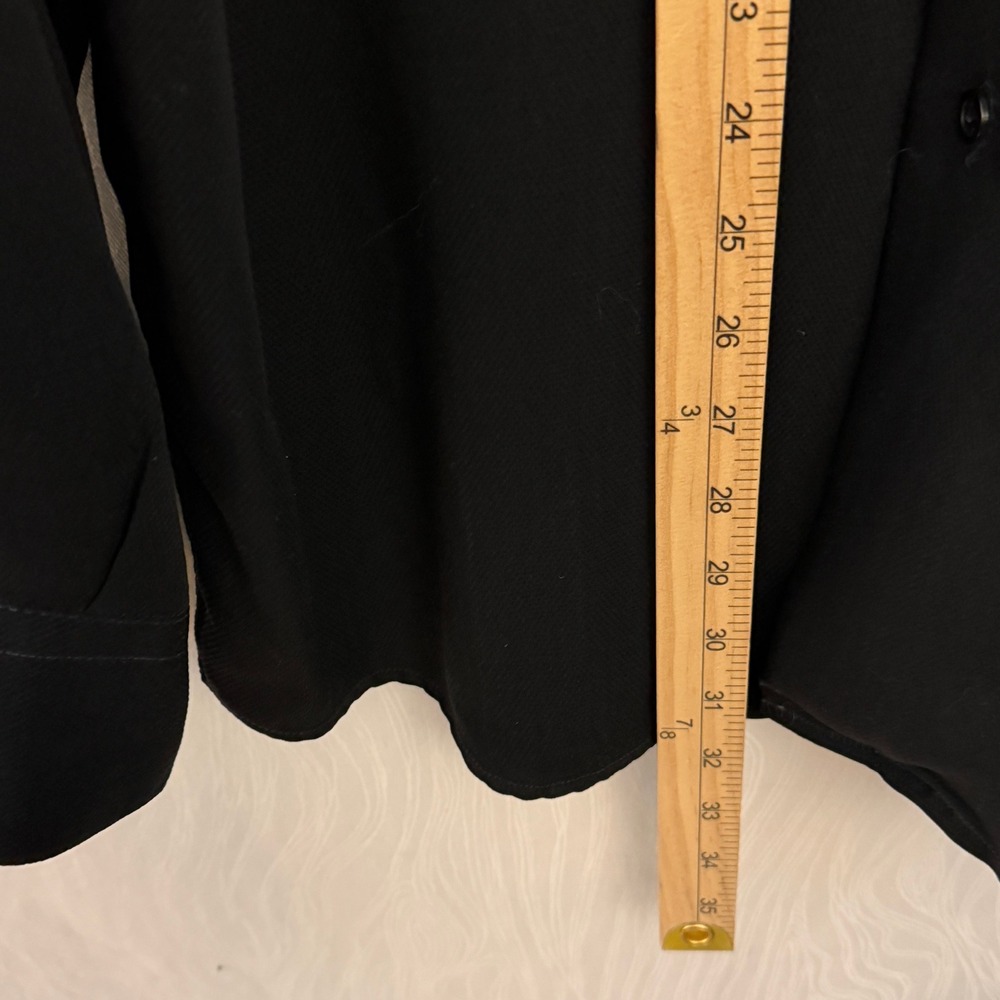 Zanella Button Down Shirt Mens Medium Black Excellent Made In Italy 100% Rayon - Picture 4 of 6